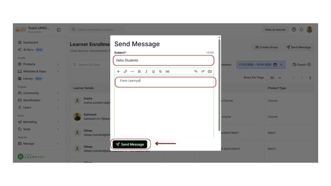 Send messages based on the reports step 4