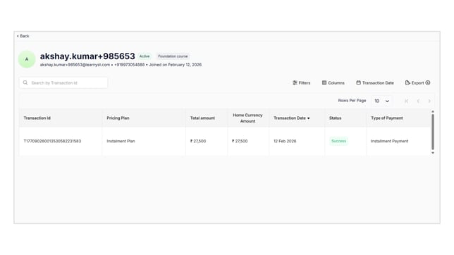Obtain all the Instalment details step 3