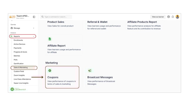 Obtain the performance of all coupons step 1