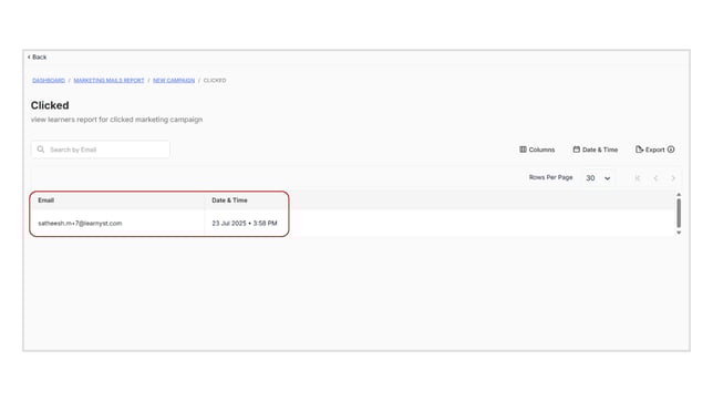 Obtain the Marketing Mails Reports step 6