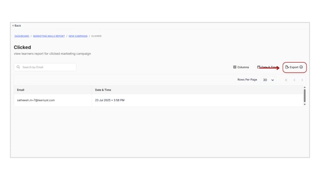 Obtain the Marketing Mails Reports step 7