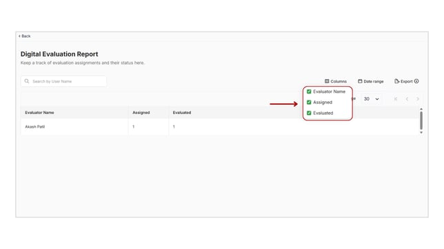 Obtain evaluation reports from the Digital evaluation step 4