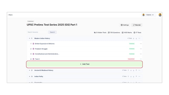 Add tests in test series step 1