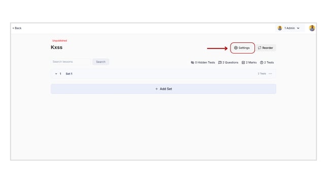 Publish the test series step 1