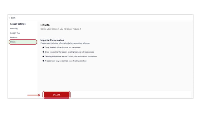 Delete the test from test series step 9