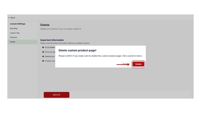 Delete the test from test series step 10