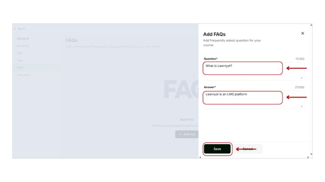 Add FAQ for your test series step 4