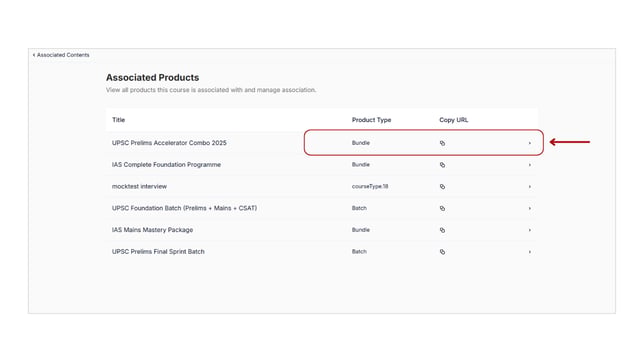 View and manage your test series associated content step 5