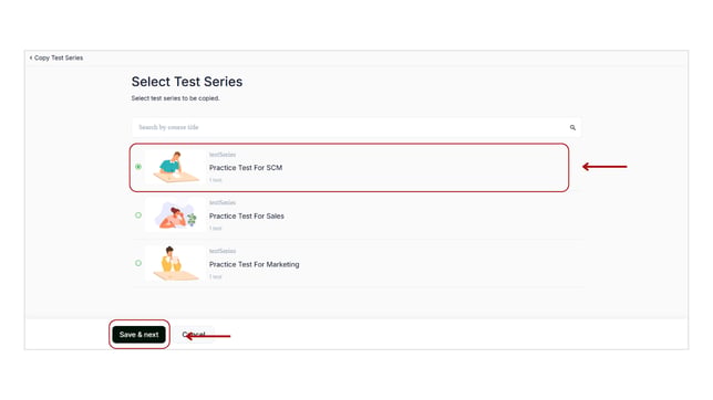 Copy the existing test series step 4