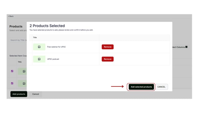 Add products to bundles step 4