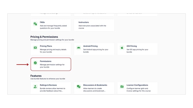 Manage Bundle permissions settings step 2