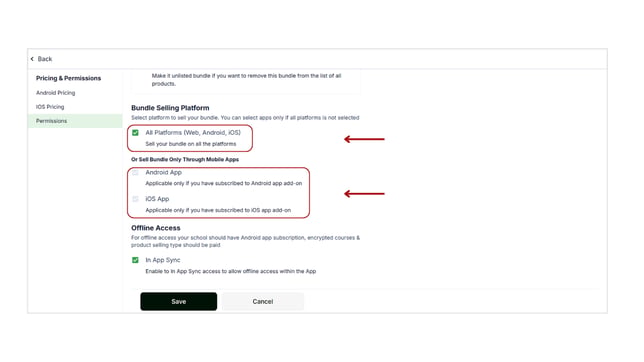 Manage Bundle permissions settings step 5