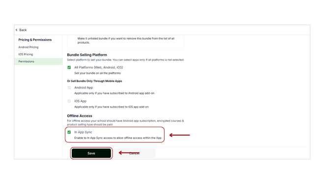Manage Bundle permissions settings step 6