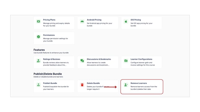 Remove learners from the bundle step 2