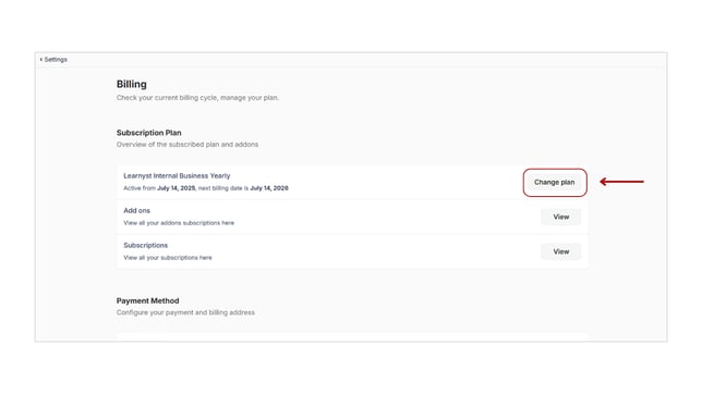 Check your plan status and billing details step 3