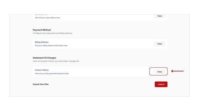 Check your plan status and billing details step 4