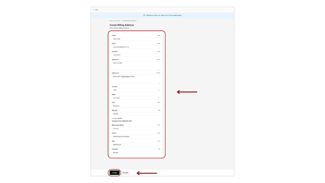 Adding your learnyst school billing address step 4