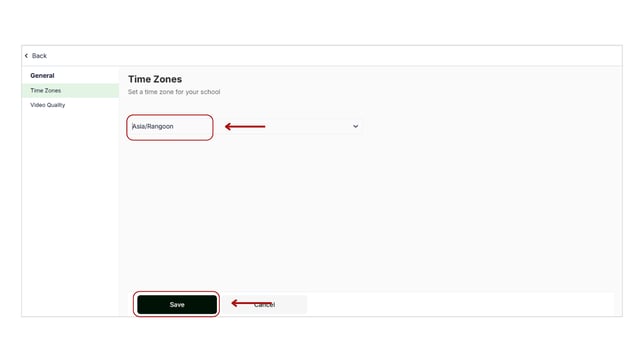 Set the time zone for your school step 3