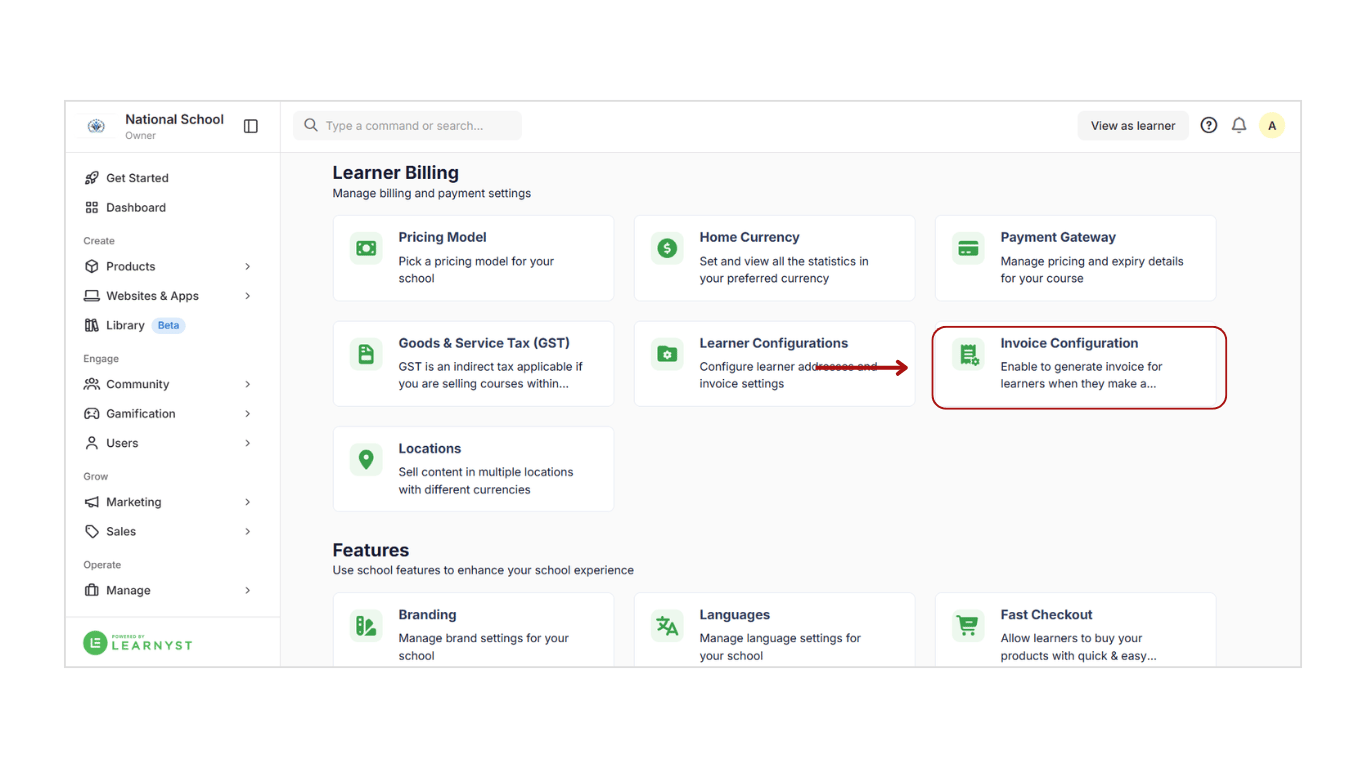 Enabling Invoice Generation