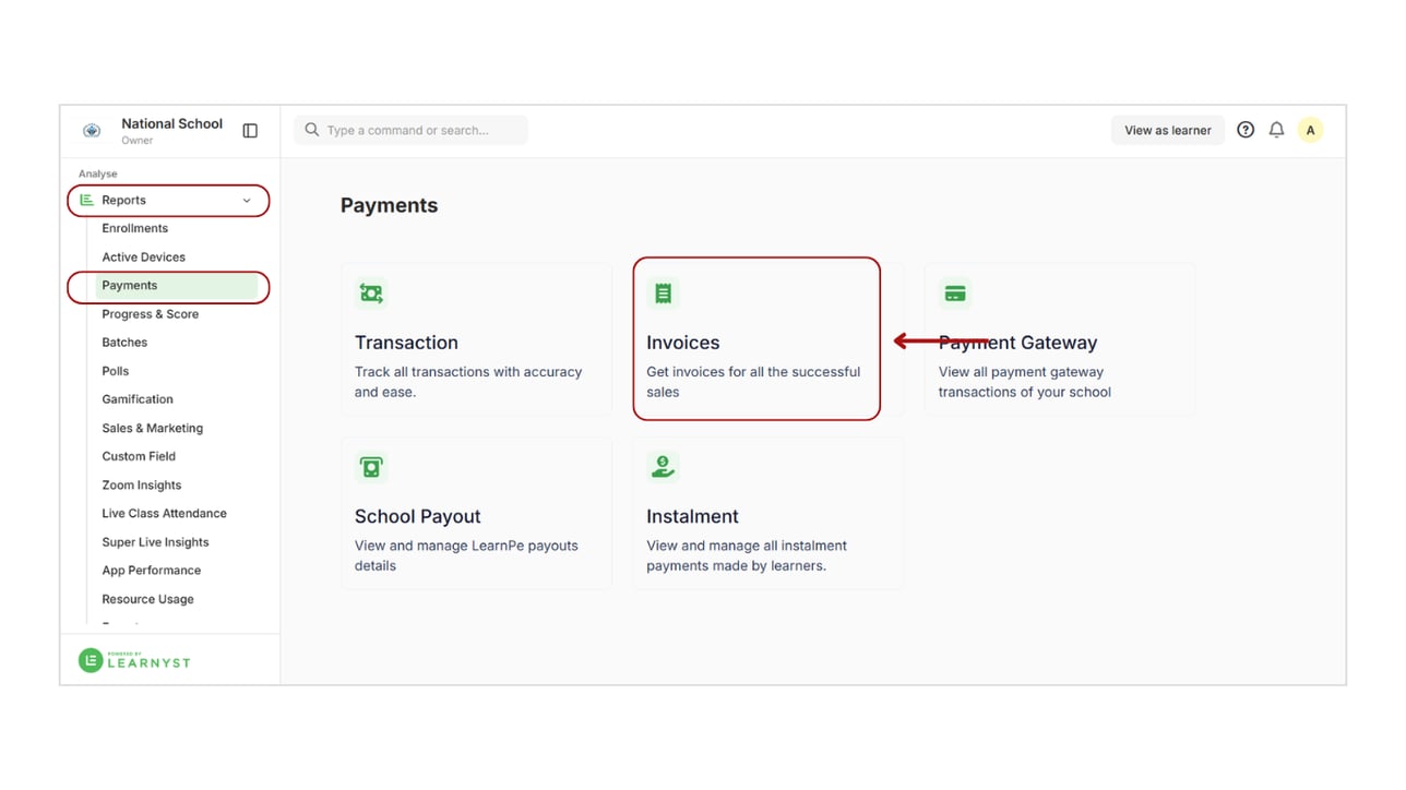 System Generated Invoice Message Enabling Invoice Generation