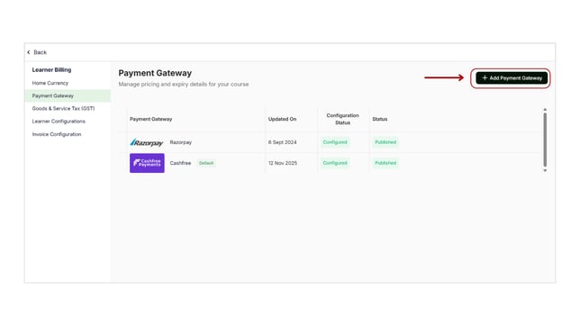 Payment Gateways step 2