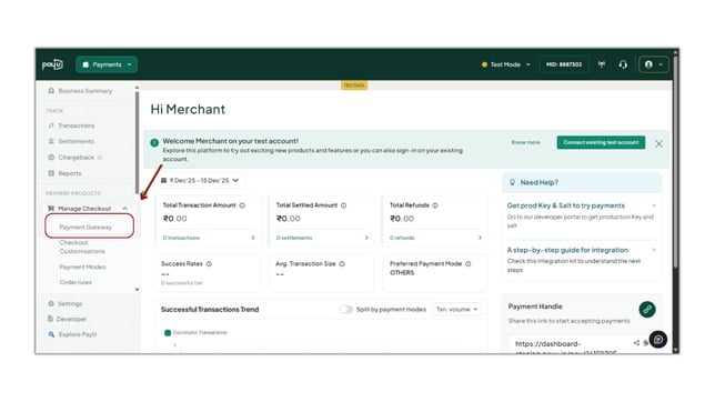 Configure PayU Money Payment Gateway step 5