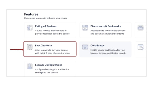 Enable the fast checkout feature to buy your products step 4