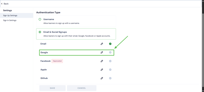 Setup Google Login