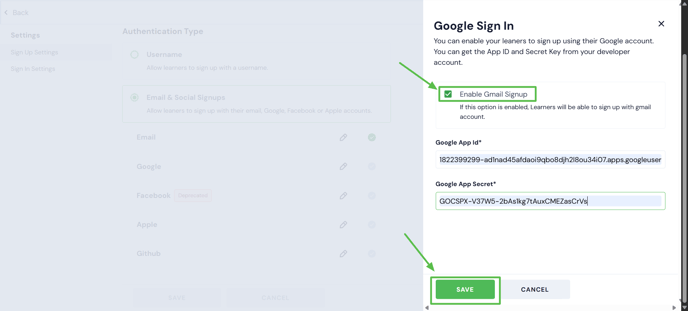 Setup Google Login