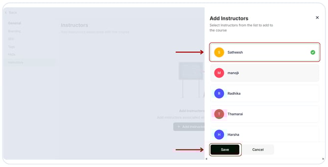 Add Instructor details to the courses (3)