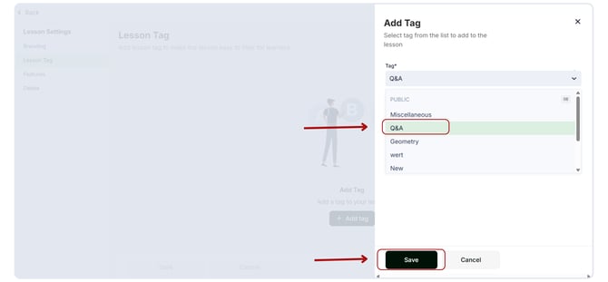 Add a tag for your lesson. (1)