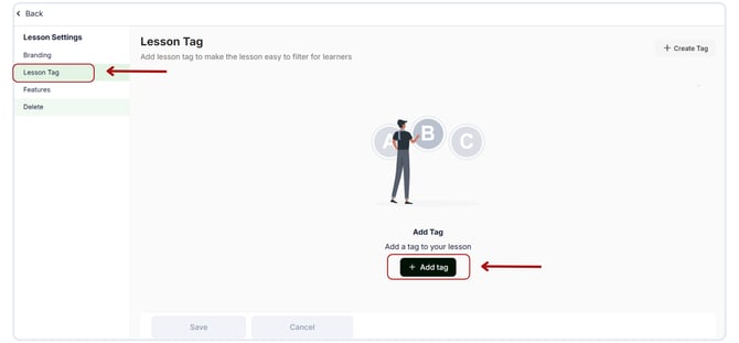 Add a tag for your lesson.