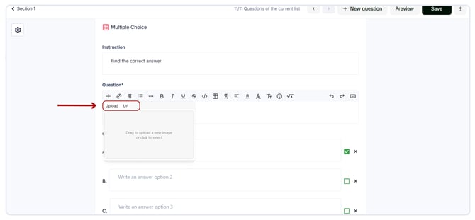 Add images within the question. (2)