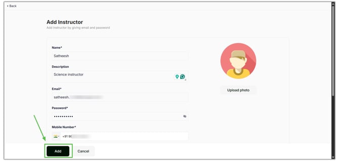Add instructor