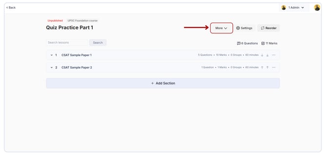 Add test attachments for your quiz