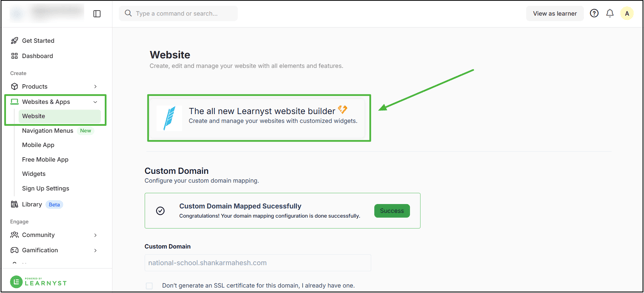 Illustration of Creating A New Website step 1