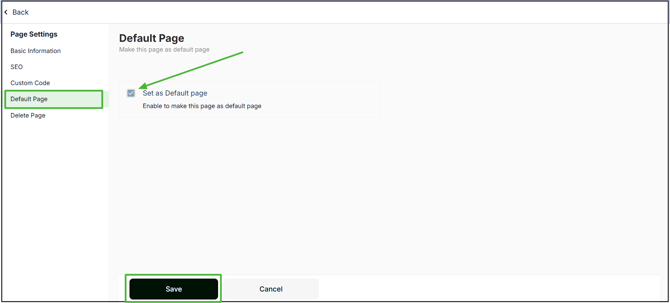 Setting default page step 4