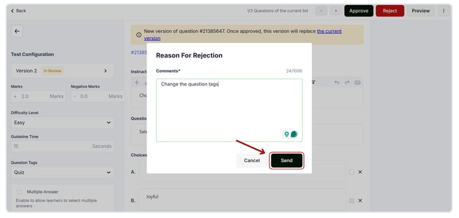Approve or reject the question (4)