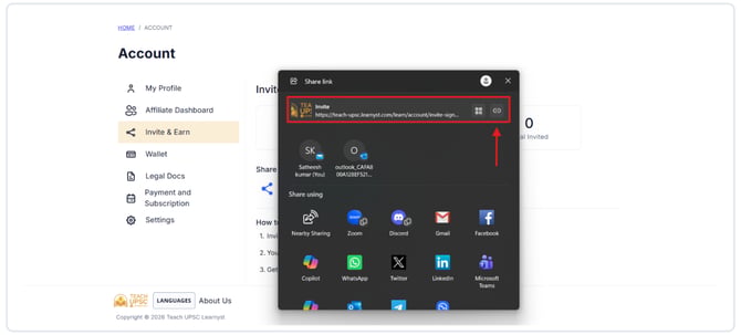 Article - Invite and earn