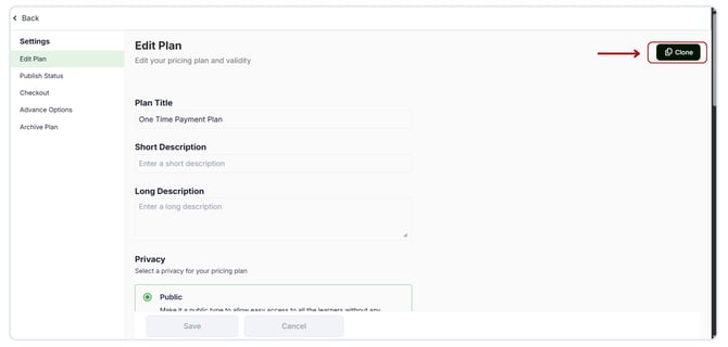 Clone Pricing Plan