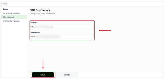 Configure your SDK credentials for your school. (1)