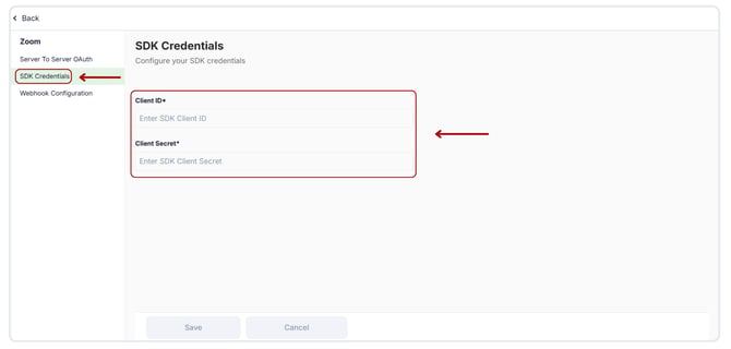Configure your SDK credentials for your school.