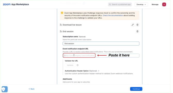 Configure your webhook for your school (10)