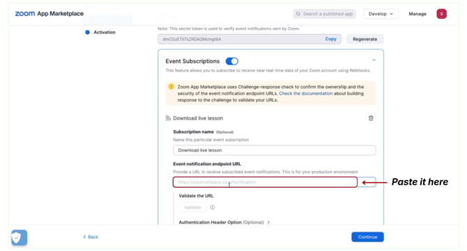 Configure your webhook for your school (7)