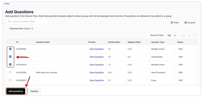 Create Group Question in the question review flow (2)