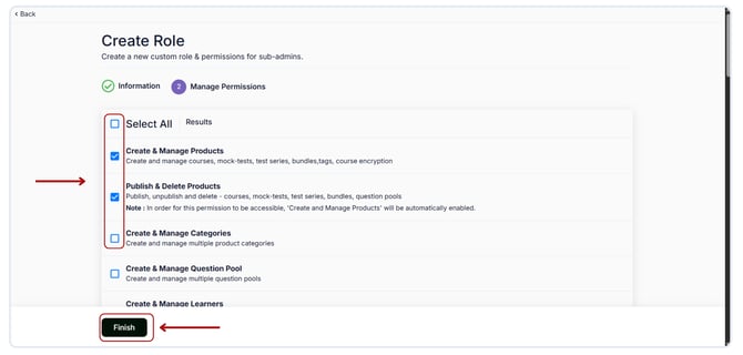 Create a custom role for a new Sub Admin (2)