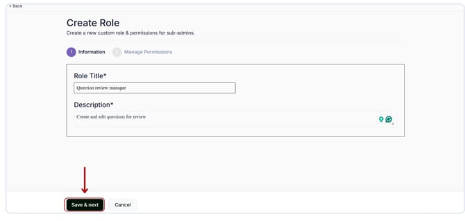 Create a custom role for a question review flow (2)
