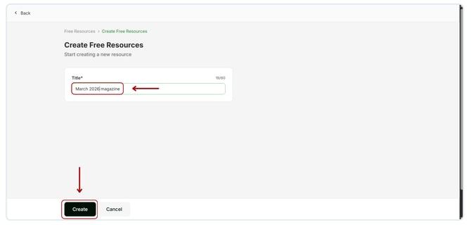 Create a free resources (2)