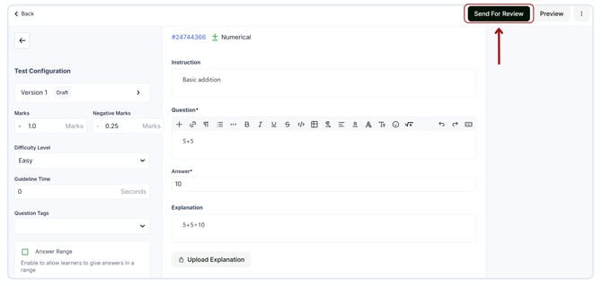 Create and send questions for review. (3)