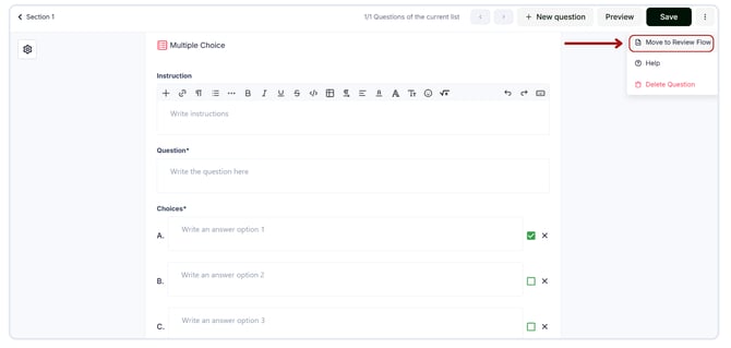 Create and send questions for review. (6)